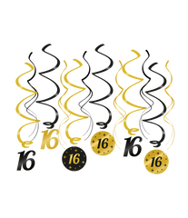 Hangdecoratie 16 Jaar 14cm 12st