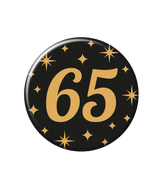 65 Jaar Button Zwart Goud