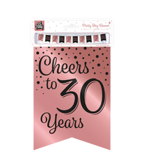 Banner 30 Jaar Roze Zwart 6m