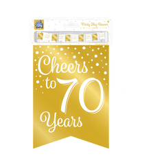 Banner 70 Jaar Goud Wit 6m