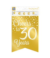 Banner 30 Jaar Goud Wit 6m