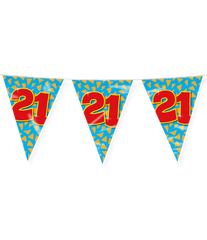 Vlaggenlijn 21 Jaar Gekleurd 10m