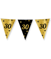 Vlaggenlijn 30 Jaar Goud Zwart 10m