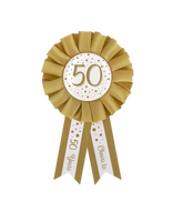 Rozet 50 Jaar Goud Wit 14cm