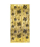 16 Jaar Deurgordijn Goud Zwart