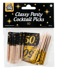Cocktailprikkers 50 Jaar 6,5cm 50st