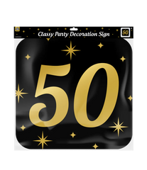 Deurbord 50 Jaar Zwart Goud 50cm