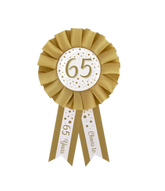 Rozet 65 Jaar Goud Wit 14cm