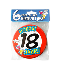 Bierviltjes 18 Jaar 12,5cm 6st