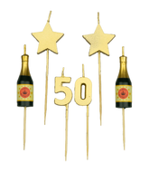 Kaarsjes 50 Jaar Champagne 17,5cm