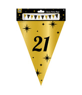 Vlaggenlijn 21 Jaar Goud Zwart 10m