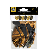 Ballonnen 50 Jaar Goud Zwart 30cm 6st