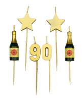 Kaarsjes 90 Jaar Champagne 17,5cm