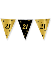 Vlaggenlijn 21 Jaar Goud Zwart 10m