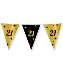 Vlaggenlijn 21 Jaar Goud Zwart 10m