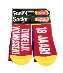 Grappige Sokken 18 Jaar Vlaggetjes 1 paar