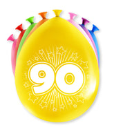 Ballonnen 90 Jaar Hoera 30cm 8st
