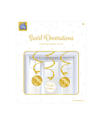 Hangdecoratie 70 Jaar 17cm 3st