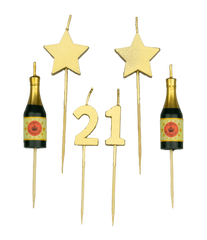 Kaarsjes 21 Jaar Champagne 17,5cm