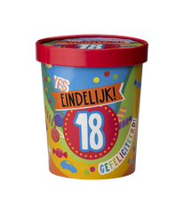 Gekleurde Snoepbakje 18 Jaar 12cm