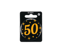 50 Jaar Button Zwart Goud