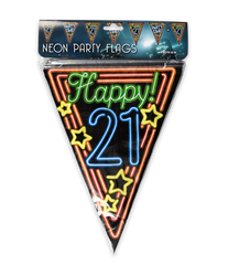 Vlaggenlijn 21 Jaar Neon 10m