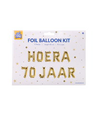 Gouden Ballonnen Set 70 Jaar Hoera 1,9m