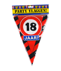 Vlaggenlijn 18 jaar Verkeersbord 10m