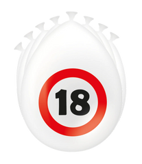 18 Jaar Ballonnen Verkeersbord 30cm