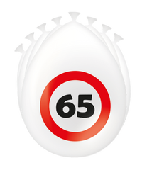 65 Jaar Ballonnen Verkeersbord 30cm
