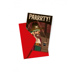 Uitnodigingskaarten Piraat 6st