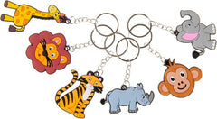 12 Stuks Sleutelhanger Wilde Dieren - Sleutelhangers - Uitdeelcadeaus - Uitdeelcadeautjes voor Kinderen