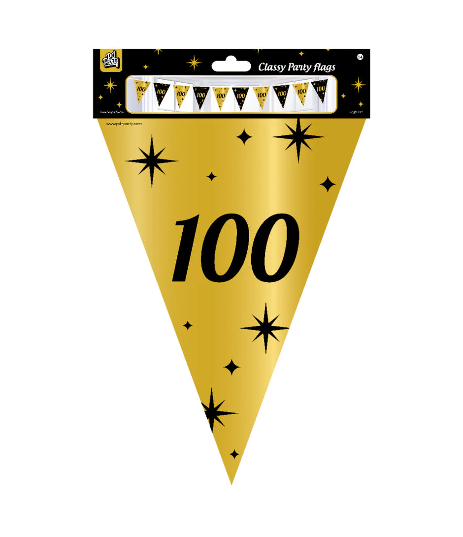Vlaggenlijn 100 Jaar Zwart Goud 10m