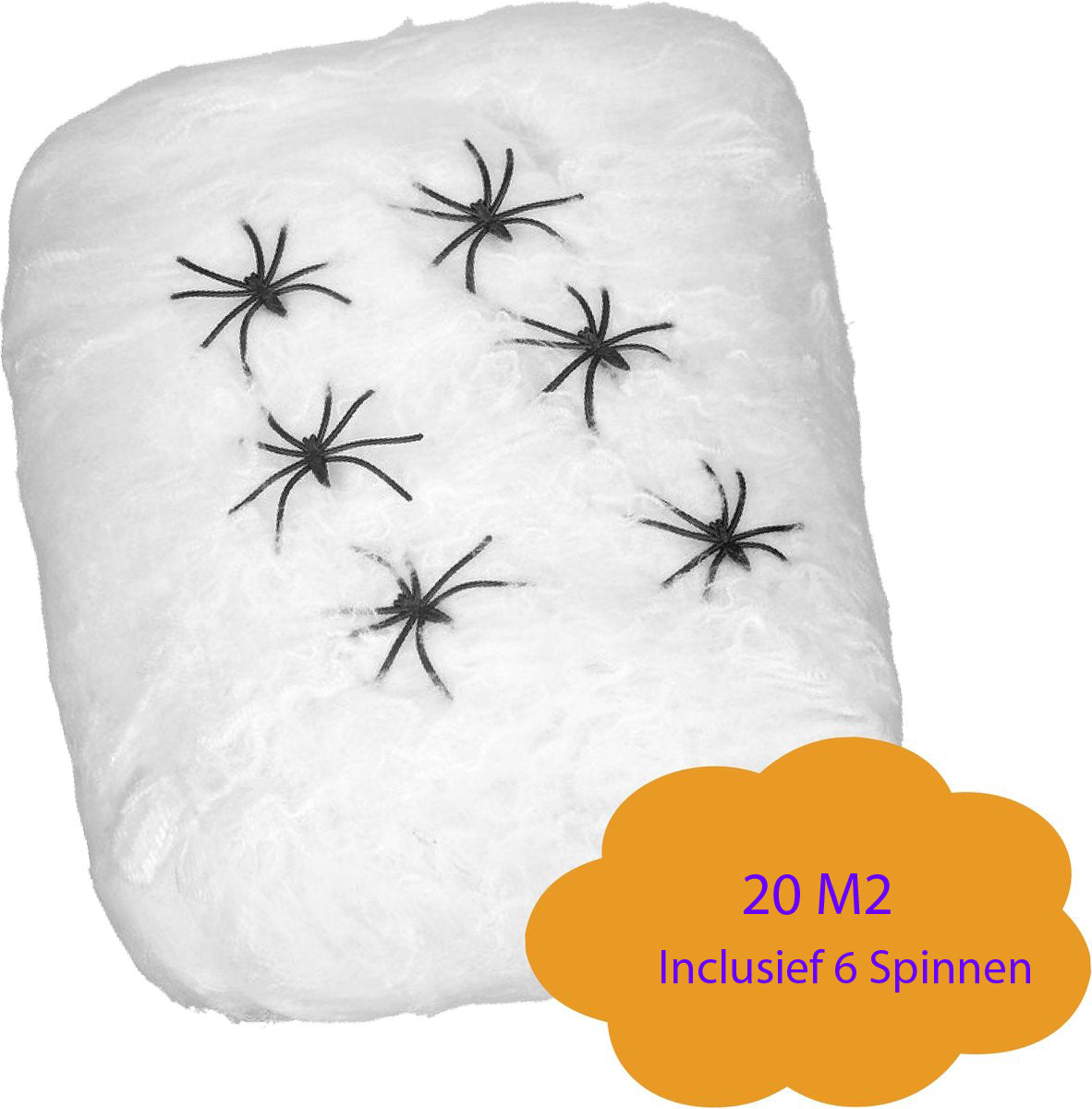 Halloween Spinnenweb 40 gram incl. 6 spinnen