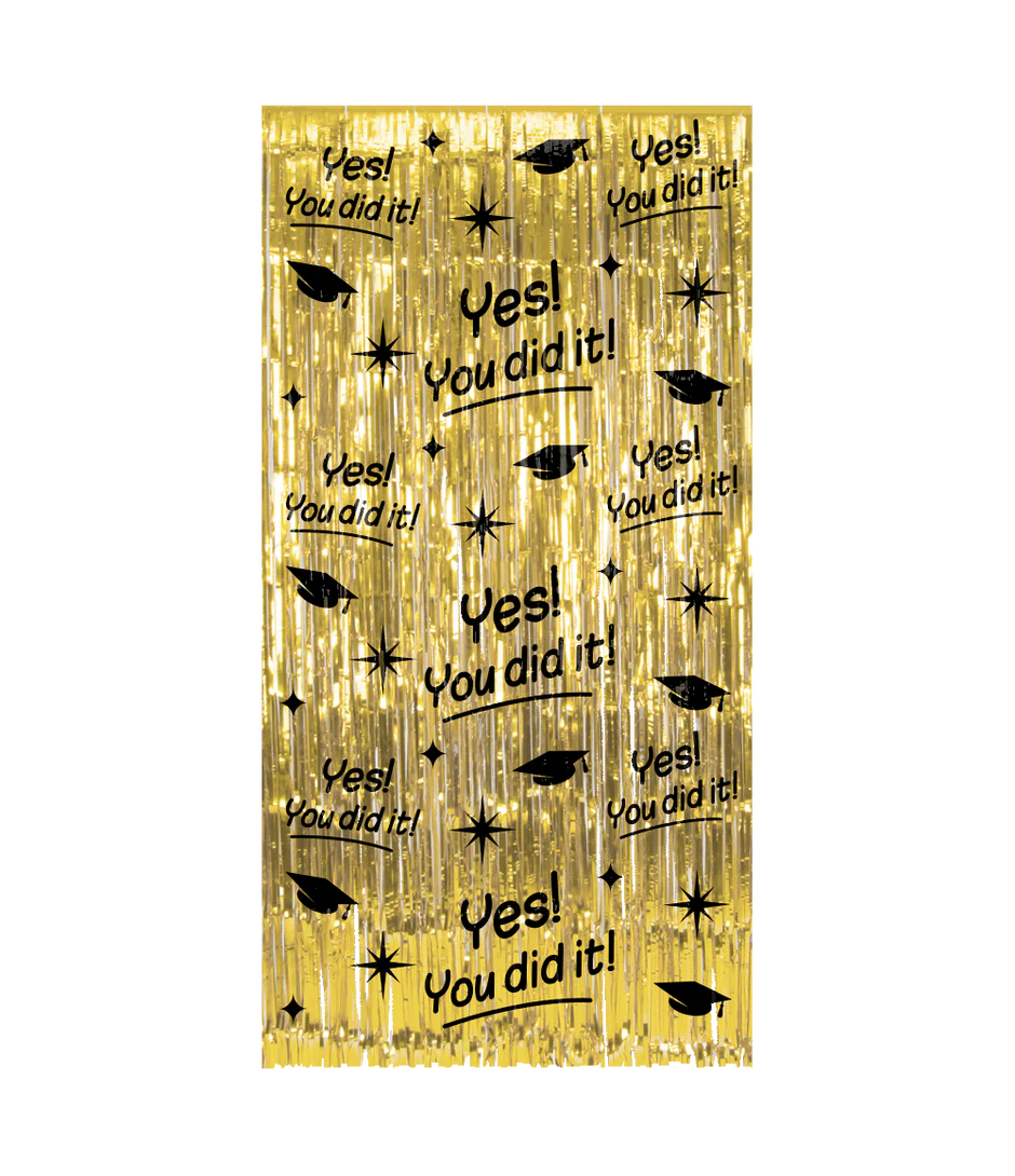 Geslaagd Deurgordijn Goud Zwart