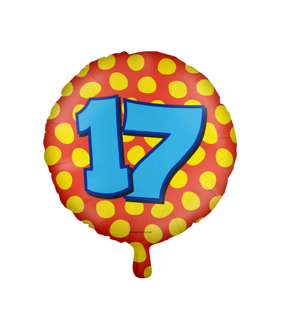 Helium Ballon 17 Jaar Gekleurd