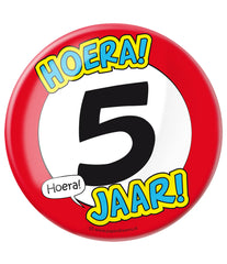 Button 5 jaar Verkeersbord