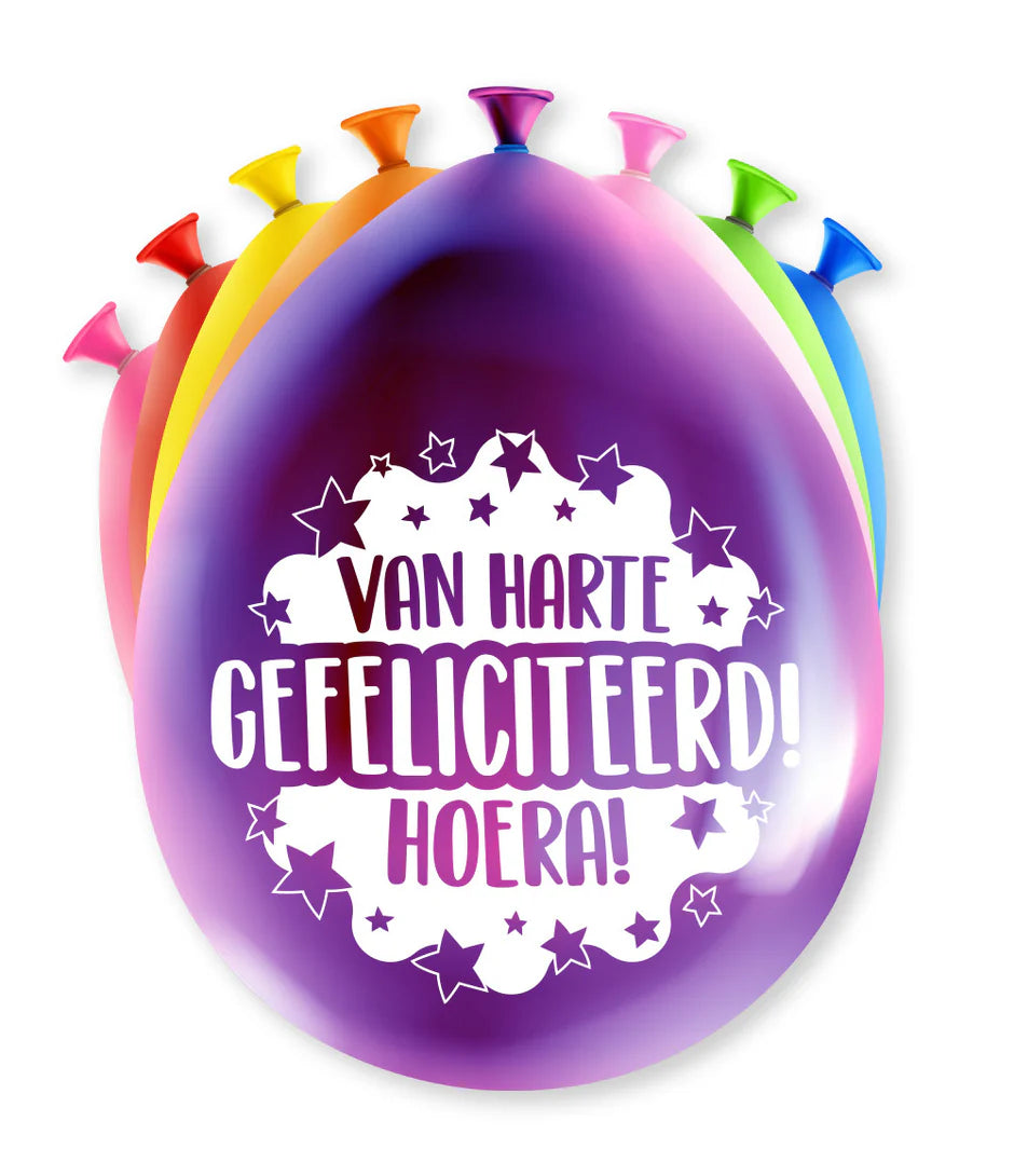 Verjaardag Ballonnen Van Harte Gefeliciteerd 8st