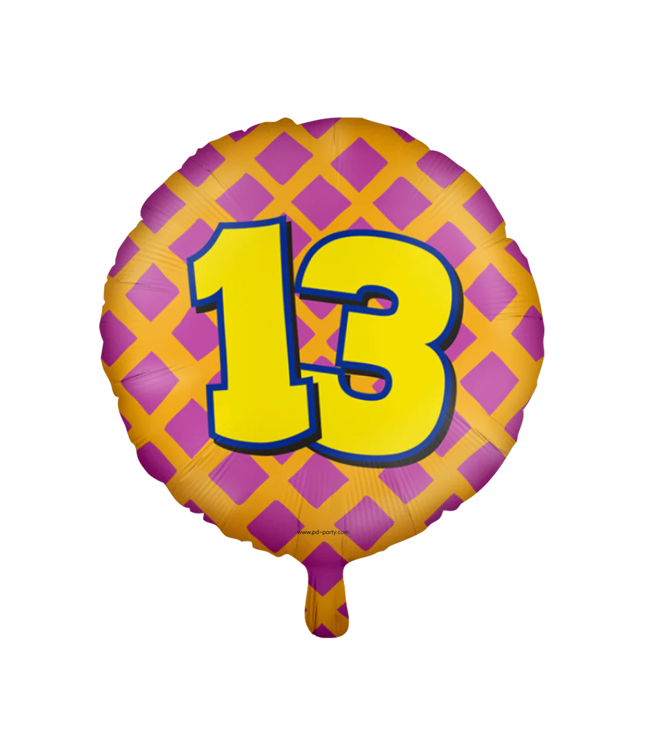Helium Ballon 13 Jaar Gekleurd