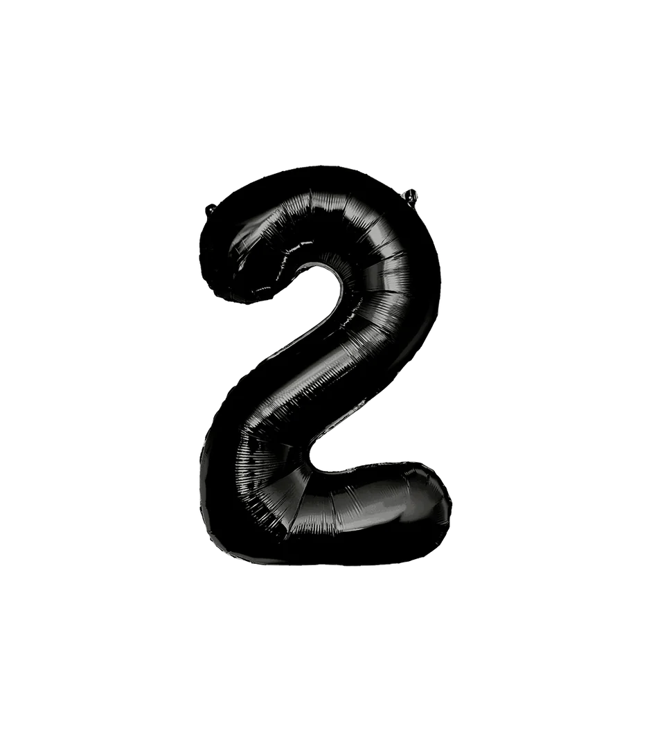 2 Jaar Cijfer Ballon Zwart