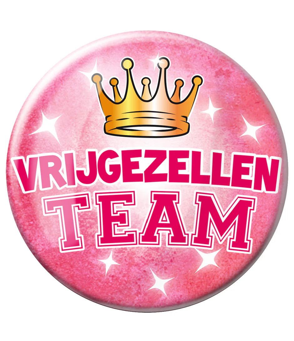 Button XL Vrijgezellen Team Vrouw