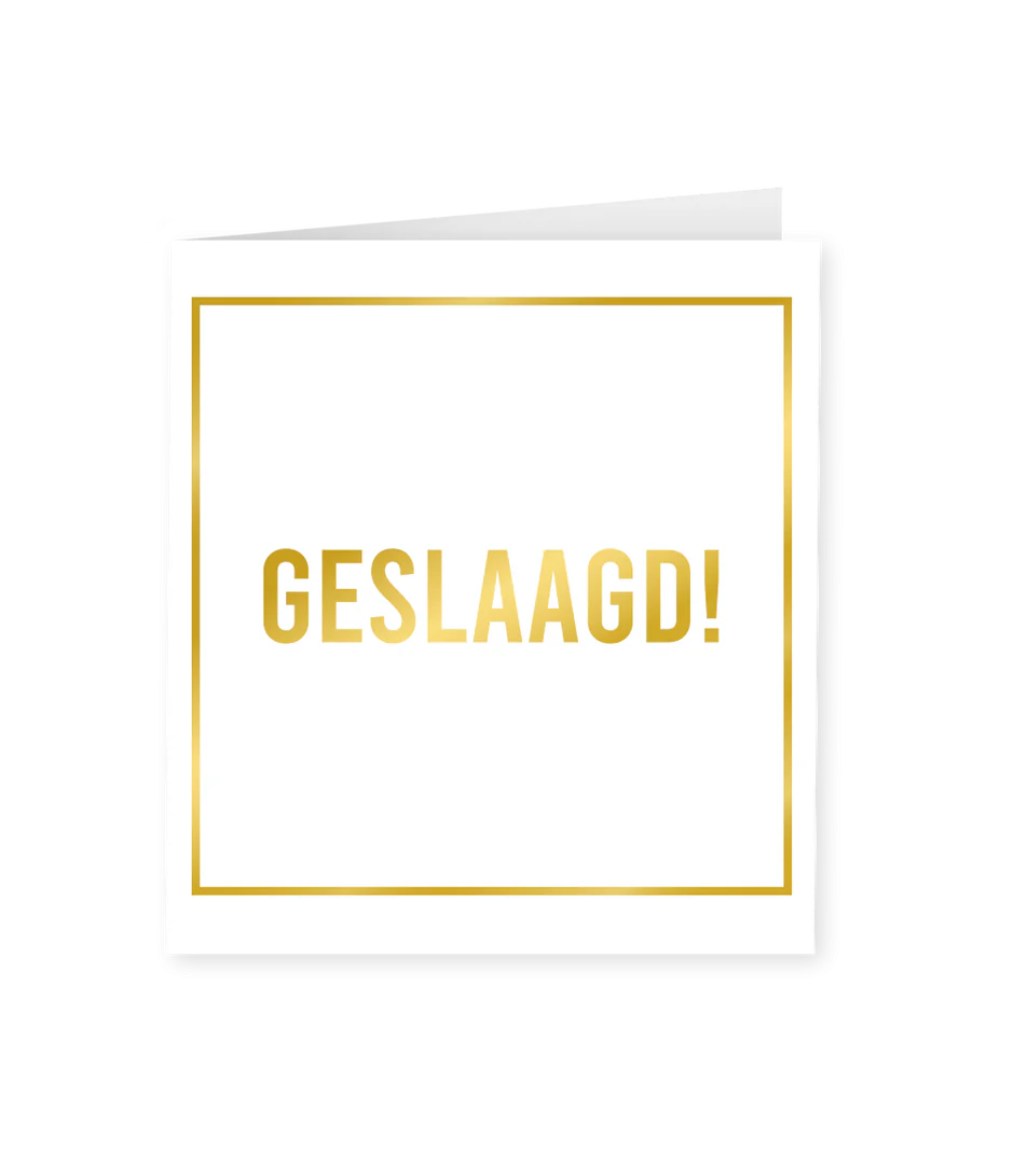 Kaart Geslaagd Goud Wit