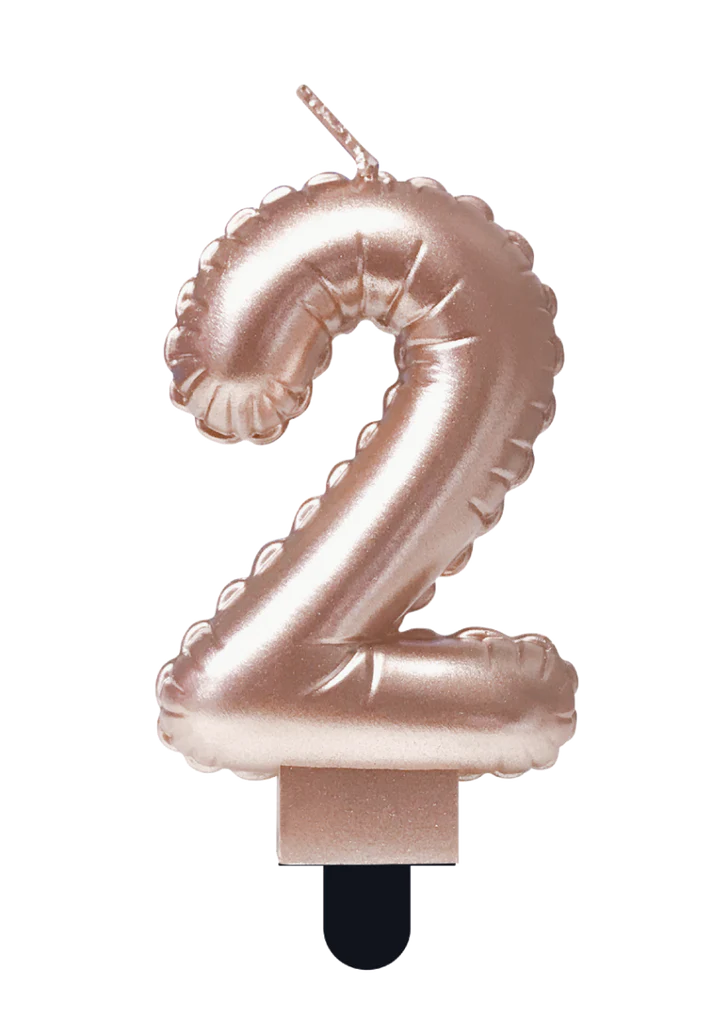 Kaars Folie Ballon Rose Goud 2