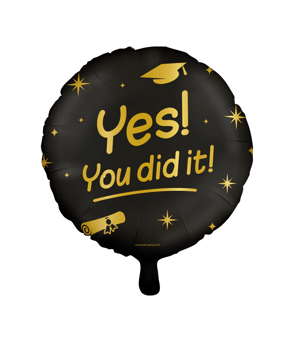 Zwart Gouden Geslaagd Helium Ballon You Did It