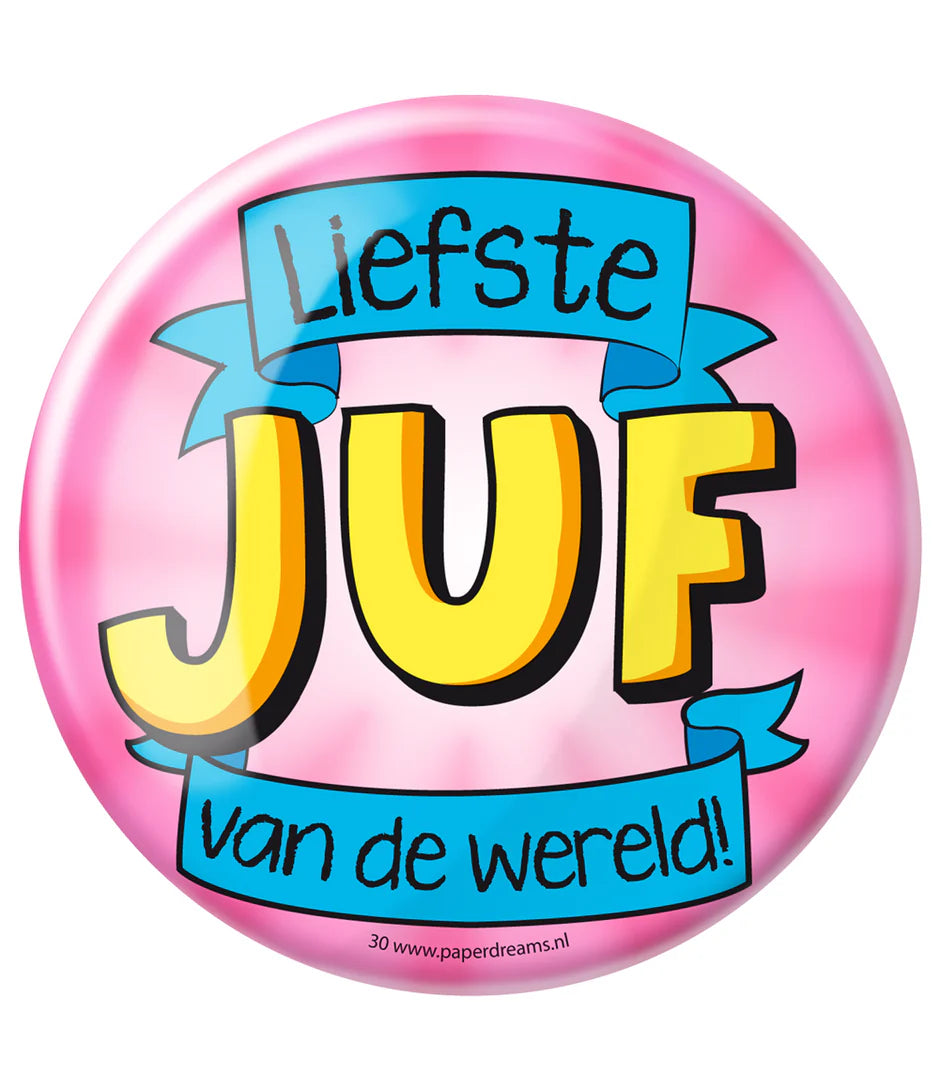 Button Liefste Juf van de Wereld