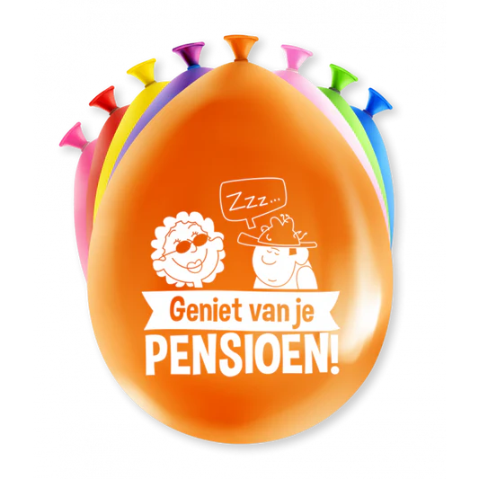 Ballonnen Pensioen Gekleurd 8st