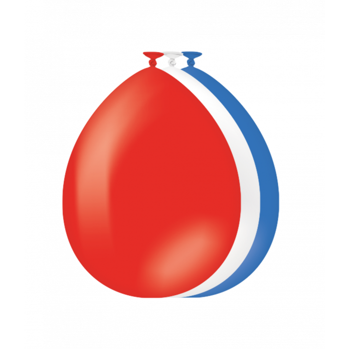 Ballonnen Rood Wit Blauw 25 Stuks