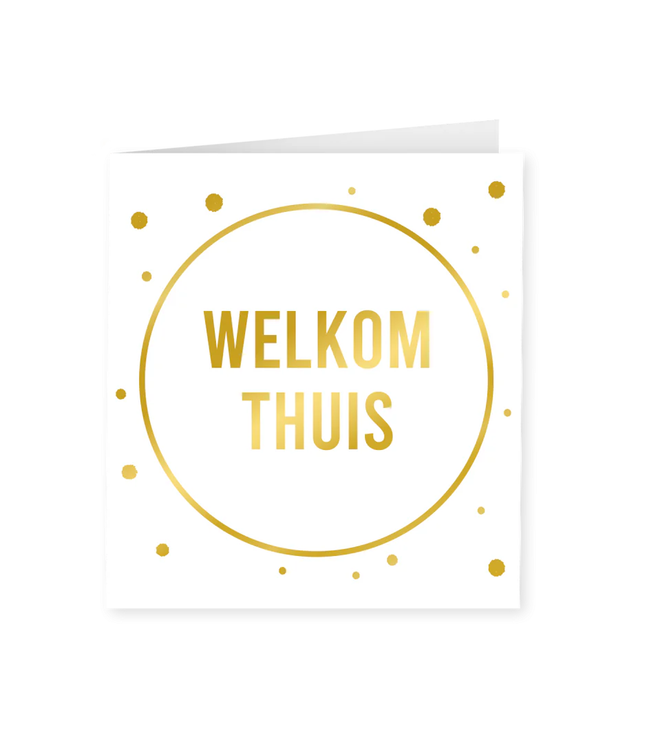 Kaart Welkom Thuis Goud Wit