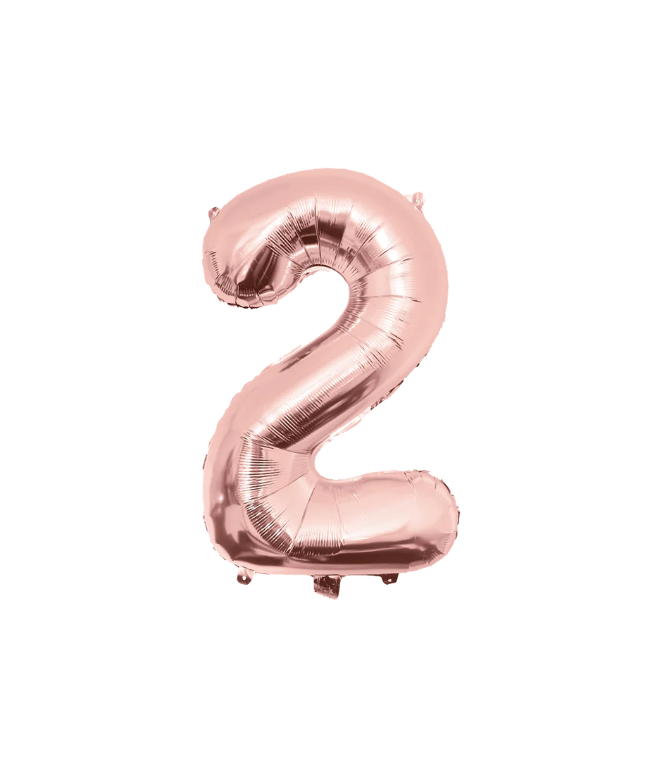 2 Jaar Cijfer Ballon Rose Goud Leeg