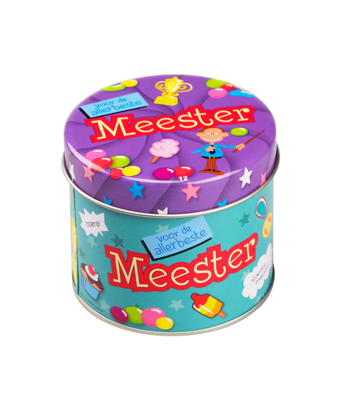 Snoepblik Meester 9cm